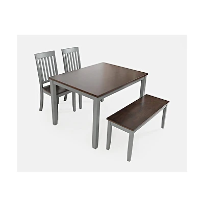 Jofran Decatur Lane Farmhouse 4 Piece Solid Wood Dining Set
