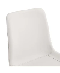 Streamdale Furniture White Faux Leather Dining Chair with Black Metal Legs