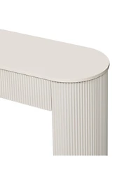 Streamdale Furniture Fluted Entryway Console Table with Drawers (Champagne White)