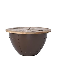 Streamdale Furniture Modern Industrial Hinged Wood Top Coffee Table