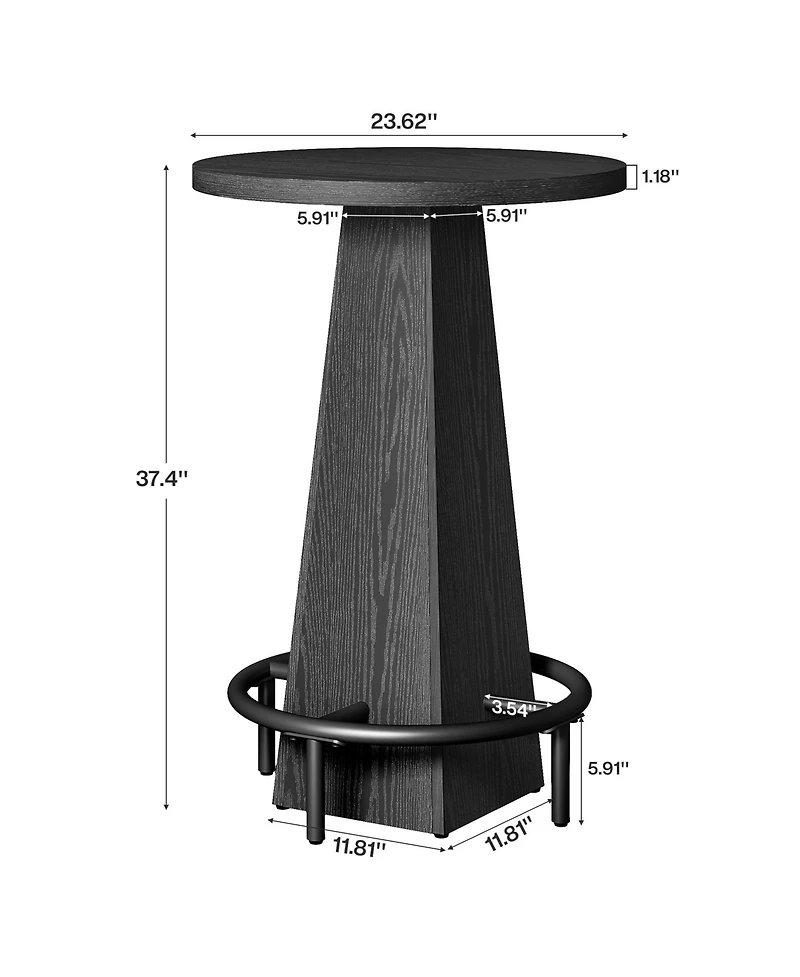 Tribesigns Bar Table, 37.4" High Round Pub Table for Small Spaces, Kitchen, Dining Room (Only Table)