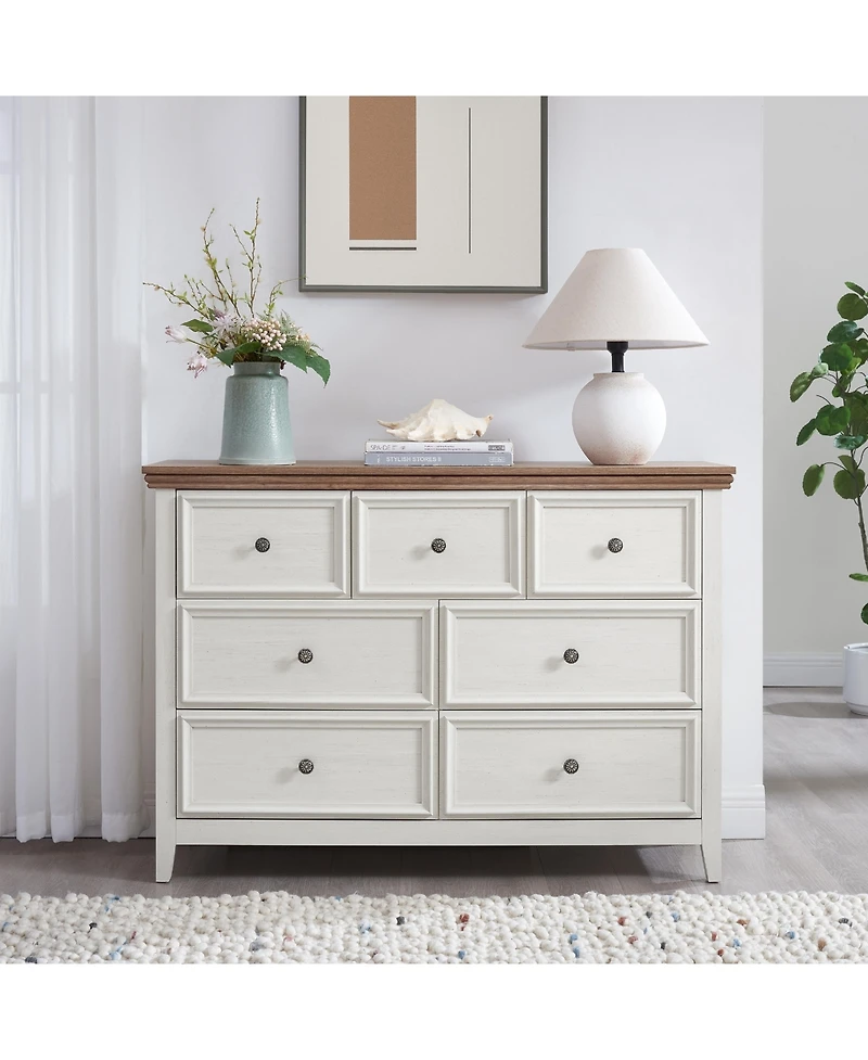 Lovmor 7-Drawer Wood Dresser with Anti-Tipping Device