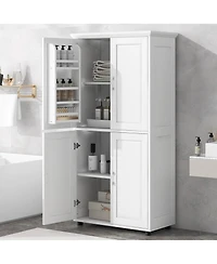 Lovmor High-Quality Mdf Bathroom Cabinet with Adjustable Shelves