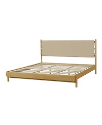 Streamdale Furniture Modern King Bed Frame Set with 2 Wood Nightstands
