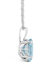 Macy's Black Onyx (10x8mm) & Aquamarine (2-3/8 ct. t.w.) Pendant Necklace 14k Yellow Gold (also White Gold)