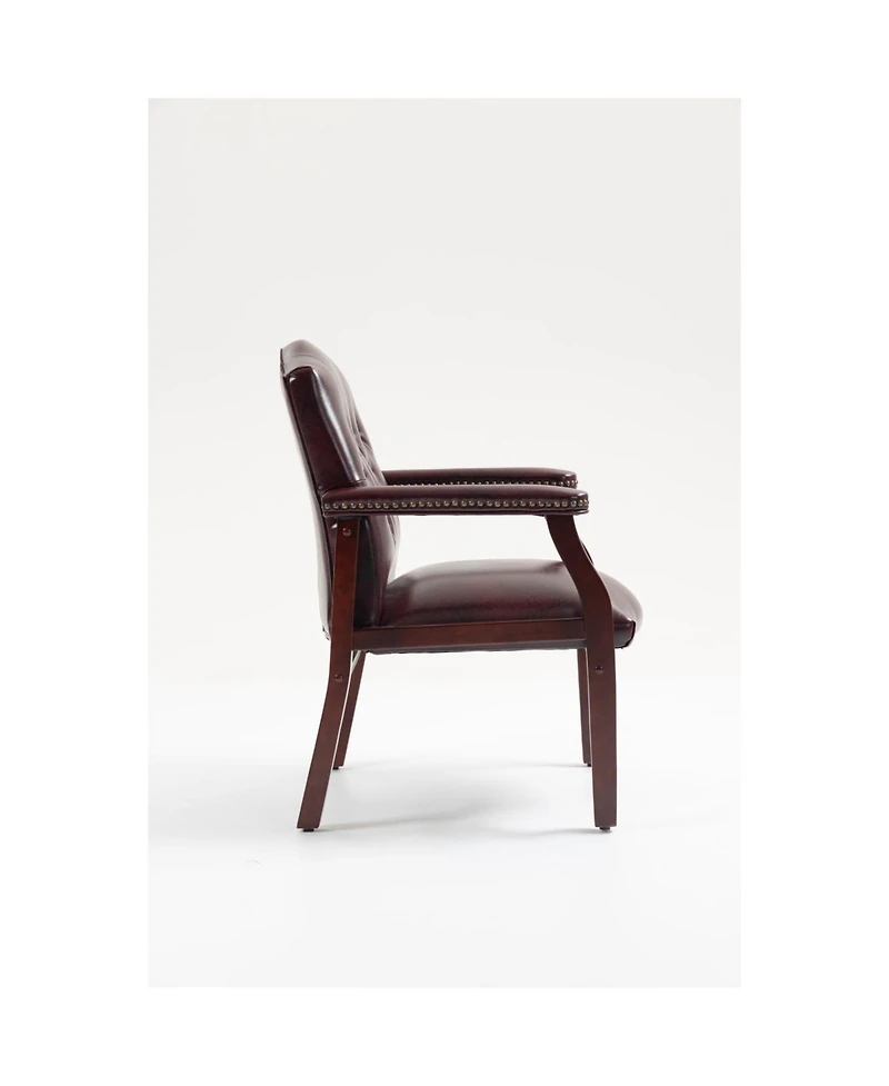 Streamdale Leather Reception Guest Chair Burgundy