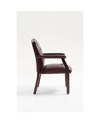 Streamdale Leather Reception Guest Chair Burgundy