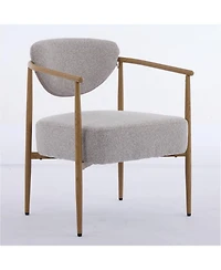 Streamdale Furniture fabric dining/living/bedroom chair with metal frame and wood grain visual