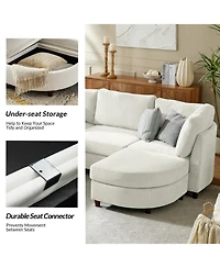 Hulala Home Dayman 6-Piece Modern Storage Convertible Sectional Sofa with End Table