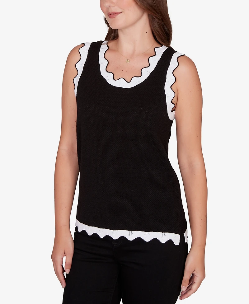 Ruby Rd. Petite Scallop Trim Sweater Tank Top