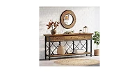 Tribesigns 70.86" Extra Long Console Sofa Table with 3 Drawers, Industrial 2-Tier Entryway Table Behind The Couch for Living Room, Entryway