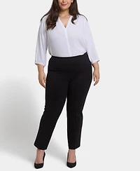 Nydj Plus Pull-On Slim Ankle Trouser Pants
