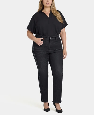 Nydj Plus Marilyn Straight Sequin Jeans