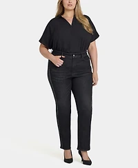 Nydj Plus Marilyn Straight Sequin Jeans