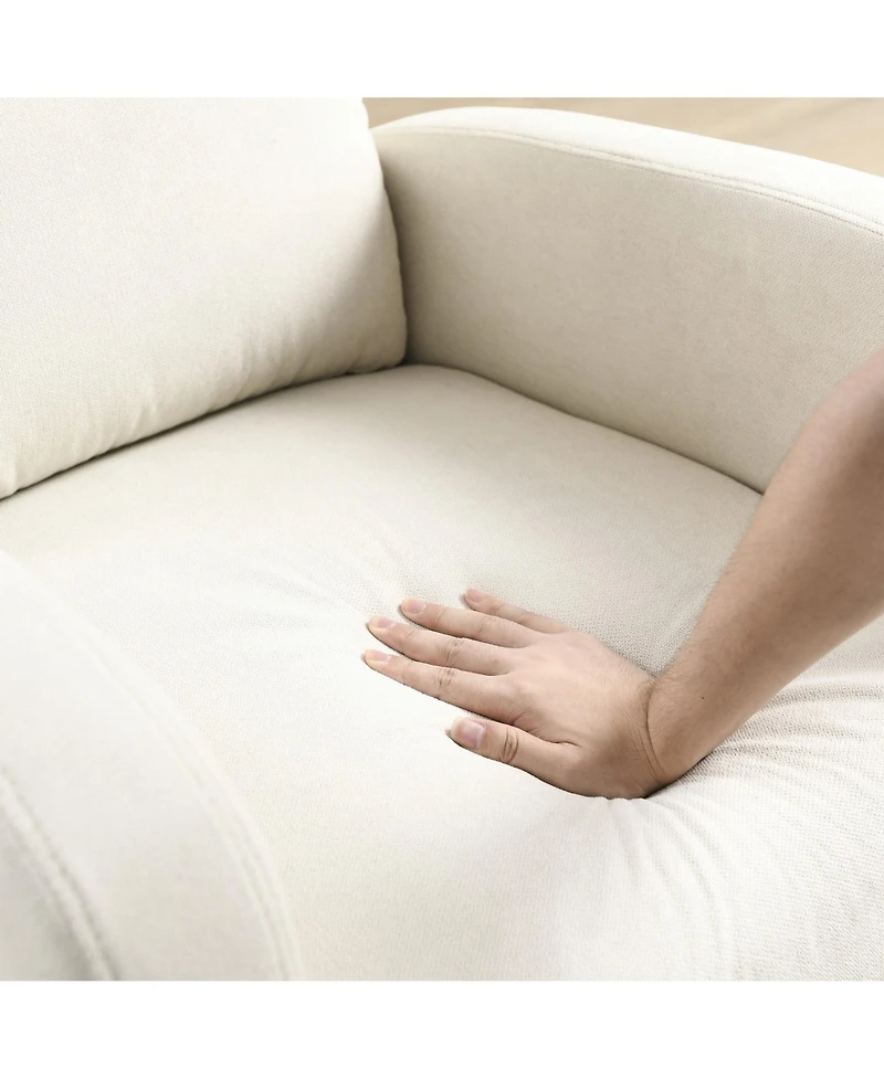 Boyel Living 27.6" W Modern Accent High Backrest Living Room Lounge Arm Rocking Chair, Two Side Pocket