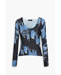 Desigual Women's Fine Floral-Texture Sweater