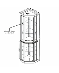 Streamdale Furniture Lighted Corner Curio Cabinet - Light Oak