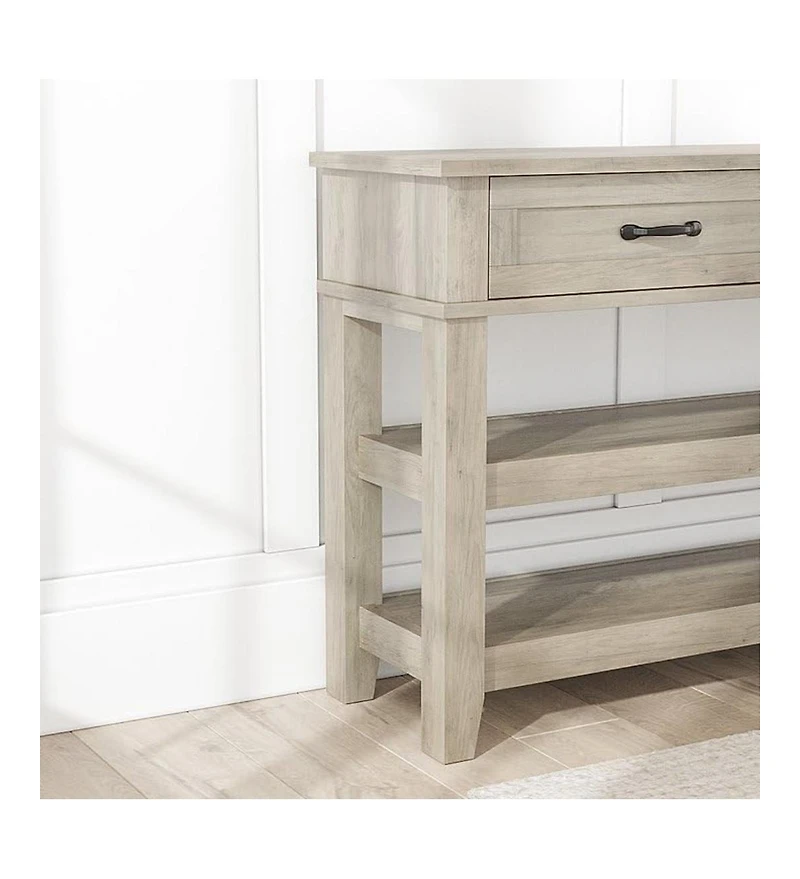 gaomon Entryway Table, Console Table with 2 Storage Drawers, 3-Tier Farmhouse Wooden Sofa Table, Hallway Tables for Entryway Living Room, Grey