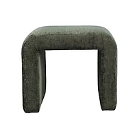 Jofran Modern Curved Upholstered Waterfall Jacquard Petite Ottoman Bench