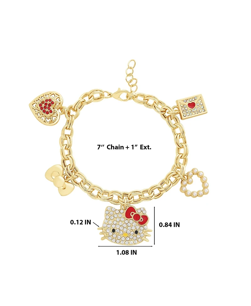 Hello Kitty Crystal Charm Bracelet with Iconic Charms