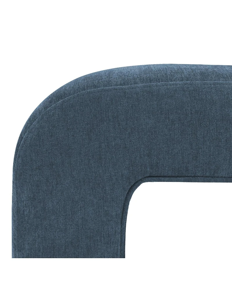 47" Upholstered Scroll Velvet Waterfall Bench/Chenille Entryway Bench-Maison Boucle