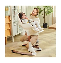 Cesicia White Gold Luxury Baby Dining Chair Baby High Chair with Adjustable Seat Height and Removable Tray