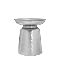 Lovmor Chrome Drum Accent Table – Modern Side/End Table for Living Room or Bedroom