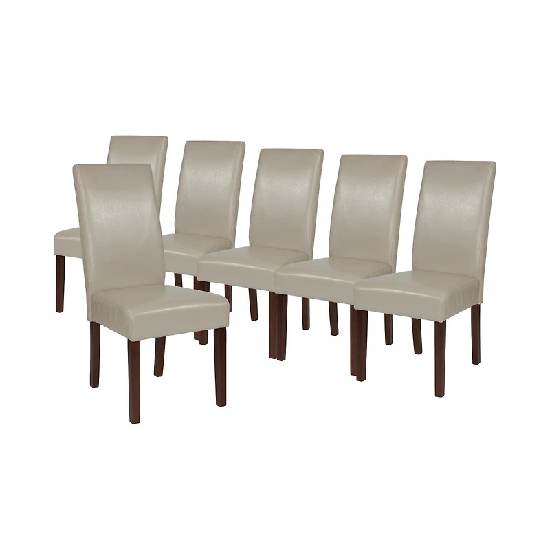 Merrick Lane Ellison Mid-Century Panel Back Parsons Accent Dining Chair