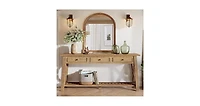 Tribesigns Console Table with 3 Storage Drawers, 70.87 Inches Extra Long Sofa Table Behind Couch with Bottom Shelf