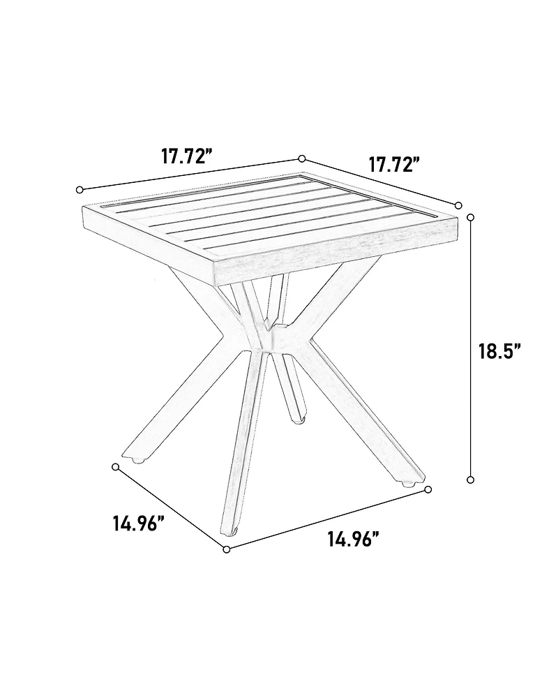 Lovmor Cast Aluminum Outdoor Side Table, Rust & Uv Resistant, Antique Cross-Weave Design, Durable Patio End Table