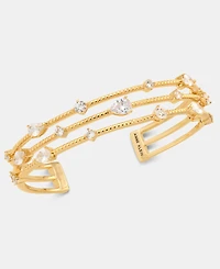 Anne Klein Cubic Zirconia Triple Row Cuff Bracelet