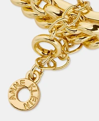 Anne Klein 3-Pc. Set Crystal Heart & Clover Charm Bangle Bracelets