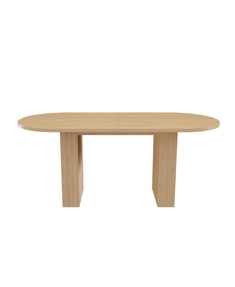 Streamdale Furniture Oval Farmhouse Dining Table, 62.9 Inch, Natural Finish