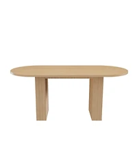 Streamdale Furniture Oval Farmhouse Dining Table, 62.9 Inch, Natural Finish