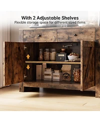 gaomon Kitchen Pantry Storage Cabinet, Freestanding Hutch Cabinet with Buffet Cupboard, Tall Cabinets Adjustable Shelves