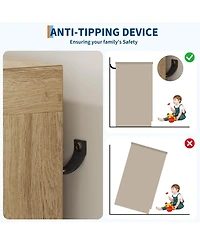 gaomon 43.3'' Small Wardrobe Closet, Wardrobe Cabinet with Door, 4 Drawers and Handing Rod, Wooden Clothes Cabinet 4 Drawer Dresser