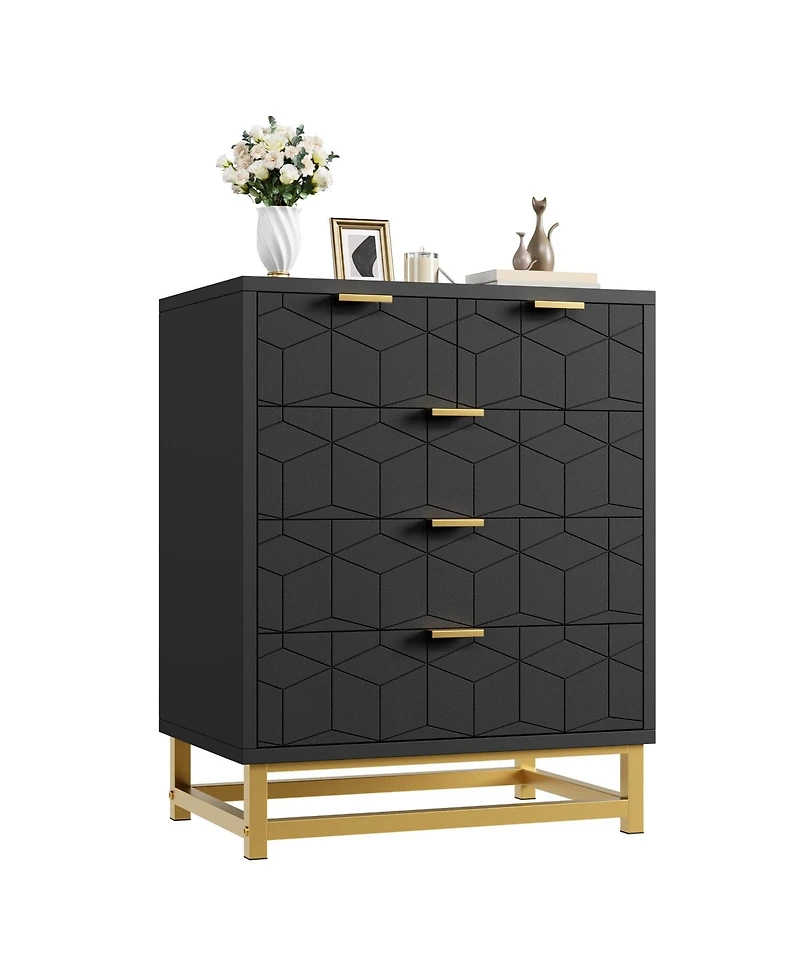 Gaomon 5 Drawer Dresser for Bedroom, Chest of Drawers with Metal Base, Modern Cabinet Organizer