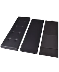 Costway 45''x15''x15'' Large Folding Storage Faux Leather Ottoman Pouffe Box Stool