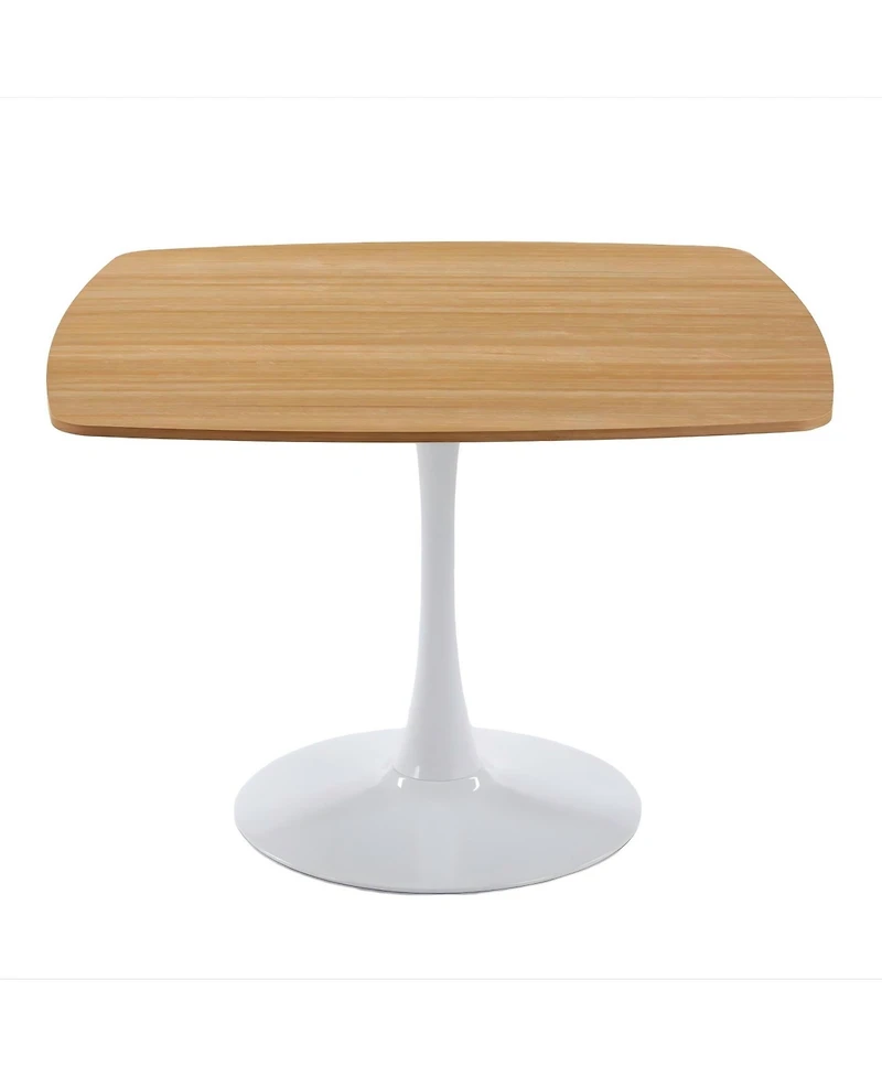 Boyel Living 42 Inch Square Dining Table for 4-6 Person, Modern with Sturdy Metal Pedestal Base