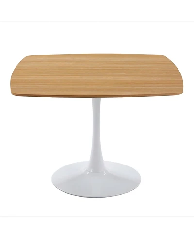 Boyel Living 42 Inch Square Dining Table for 4-6 Person, Modern with Sturdy Metal Pedestal Base