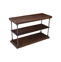 Jofran Larson Modern Industrial 48" Solid Wood Sofa Table with Storage