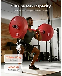 Sugfit 4FT Barbell Bar 2-Inch Olympic Weight Bar Knurled Grip 550 Lb Capacity