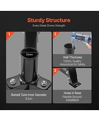 Sugfit Weight Plate Rack 300 Lb Capacity 2-Inch Plate Tree Storage Stand