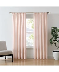 Brooklyn Loom 100% Cotton 200 Thread Count Percale Drape Pair 2 Piece Window Curtain