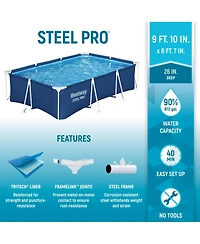 Bestway Steel 9'10" x 6'7" x 26" Rectangle Above Ground Pool w/DuraPlus Liner