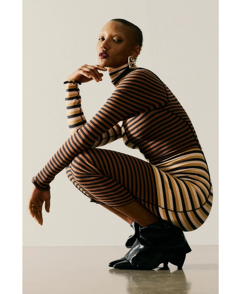 Desigual Women's Striped knit dress