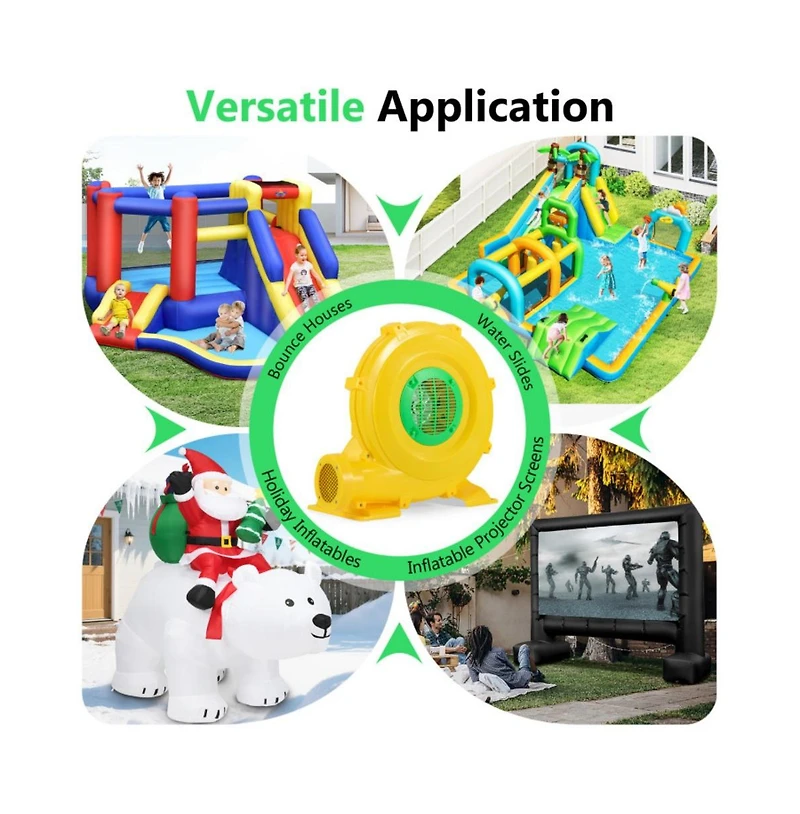 Hongge 780W 1 Hp Bounce House Blower with Handle and Stakes