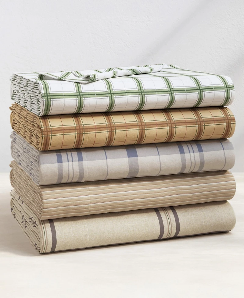 Linery & Co Ultra-Soft Turkish Cotton Plaid Flannel Sheet Set