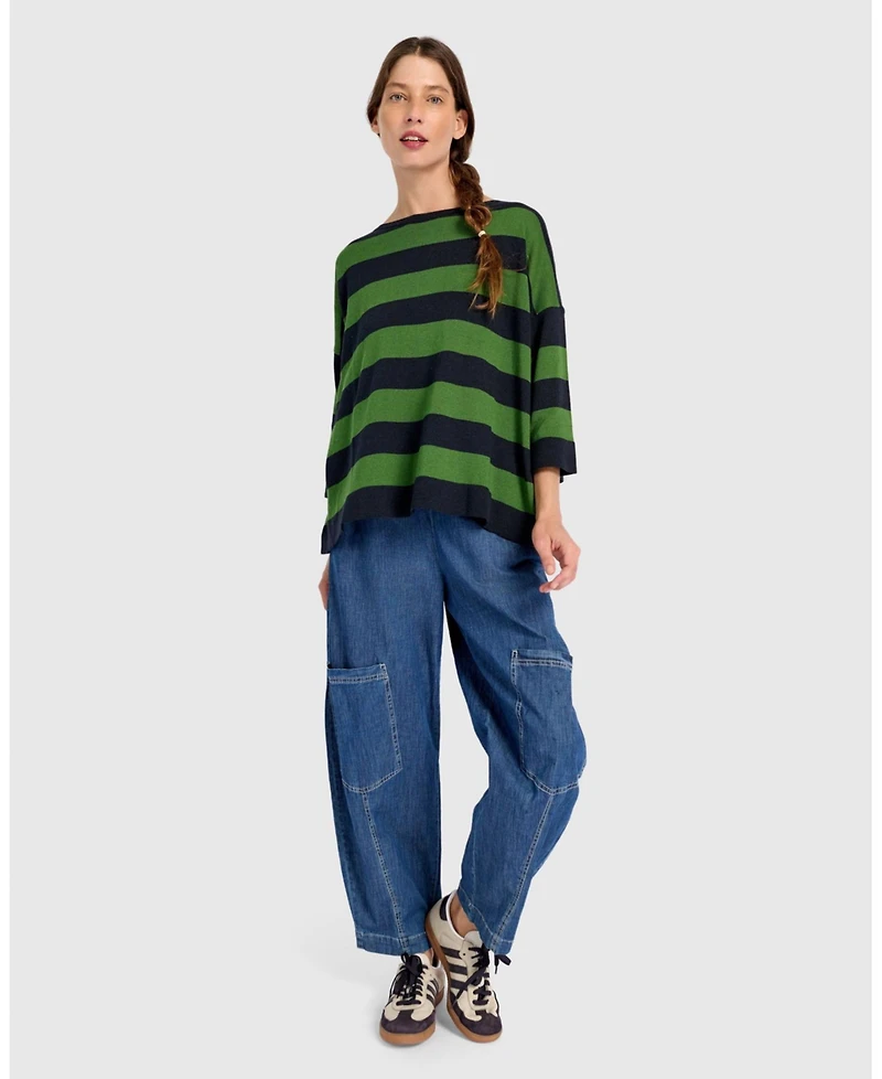 Alembika Women's Denim Papaya Relaxed Pants