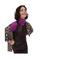 M.m.LaFleur Petite Faux Leather Shift Dress with Princess Seams